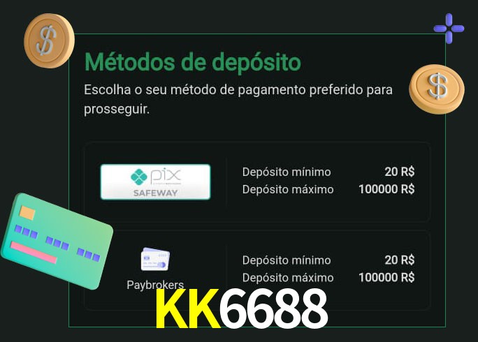 O cassino KK6688 oferece uma grande variedade de métodos de pagamento